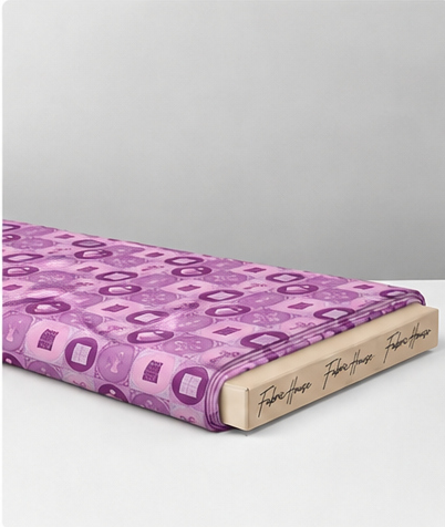 Purple Retro Patchwork poly-cotton folded