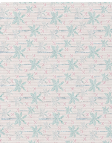 Ivory Mint Delicate Branches poly-cotton, print close up