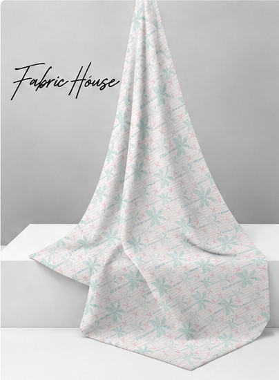 Ivory Mint Delicate Branches poly-cotton draped to show fall