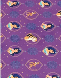 Purple Playful Fish Motifs poly-cotton, print close up
