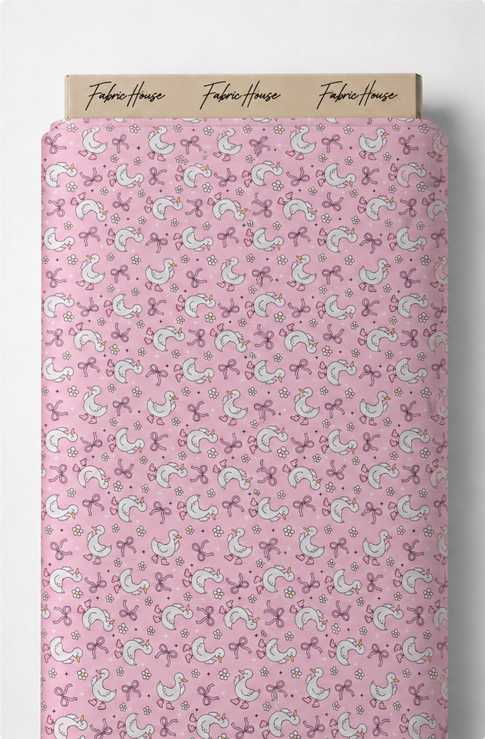 Pink Whimsical Unicorns poly-cotton full roll