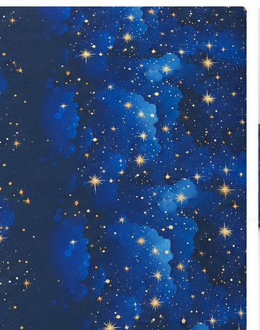 Galaxy Blue Nebula Print poly-cotton, print close up
