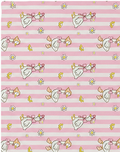Pink Pastel Striped Florals poly-cotton, print close up