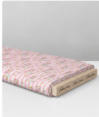 Pink Pastel Striped Florals poly-cotton folded
