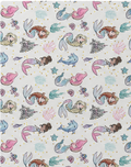 Pastel Garden Doodles poly-cotton, print close up