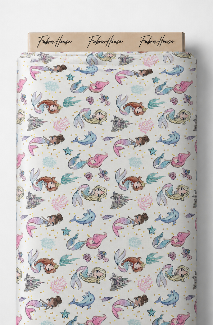 Pastel Garden Doodles poly-cotton full roll