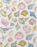 Pastel Seashell Print poly-cotton, print close up