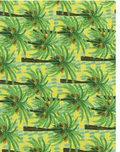 Lime Tropical Palm Leaves poly-cotton, print close up