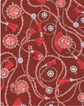 Terracotta Botanical Swirls poly-cotton, print close up