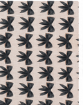 White Black Leaf Silhouettes poly-cotton, print close up