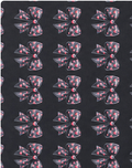 Charcoal Pink Botanical Motifs poly-cotton, print close up
