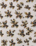 Cream Olive Botanical Sprigs poly-cotton, print close up