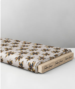 Cream Olive Botanical Sprigs poly-cotton folded