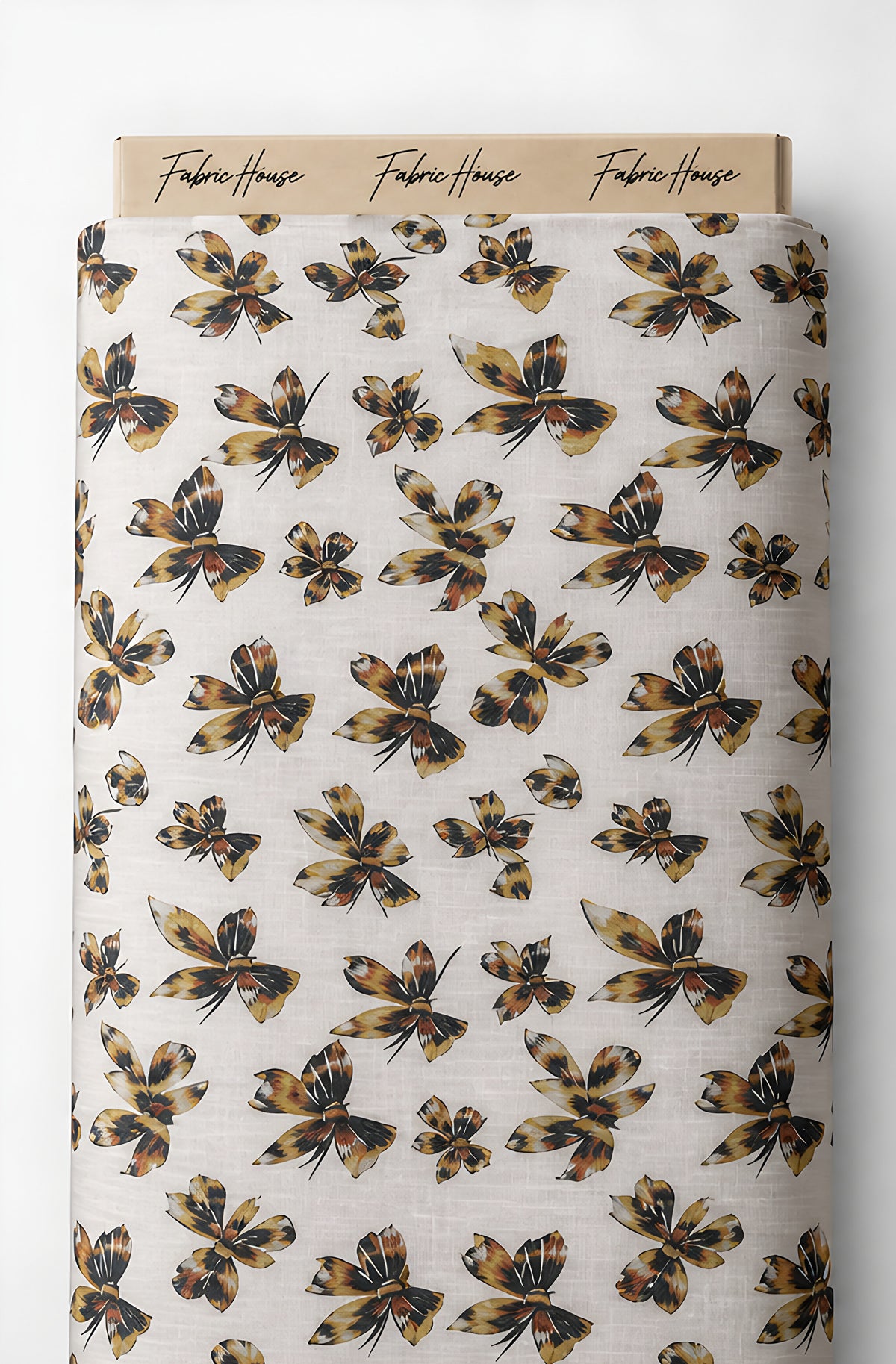 Cream Olive Botanical Sprigs poly-cotton full roll