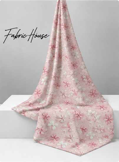 Blush Delicate Floral Sprigs poly-cotton draped to show fall