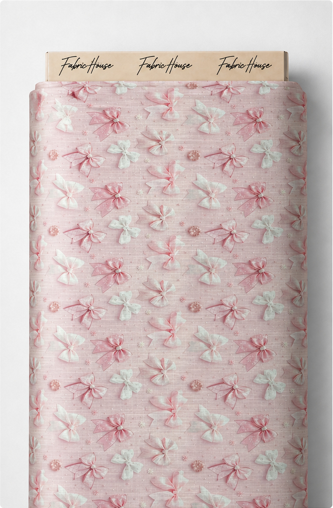 Blush Delicate Floral Sprigs poly-cotton full roll