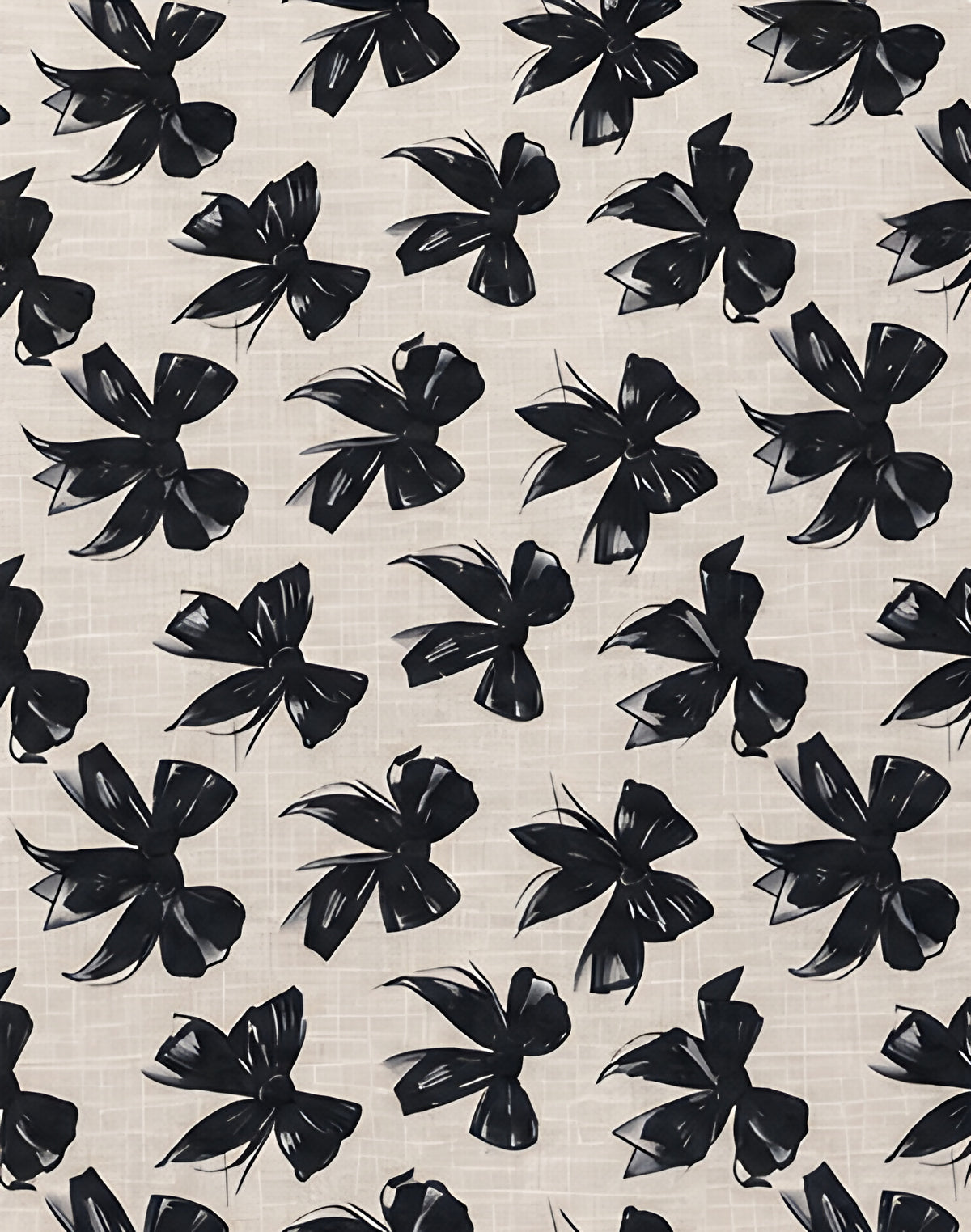 Ivory Black Bold Leaf Print poly-cotton, print close up