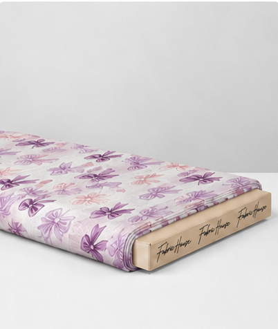 Pale Pink Lavender Floral poly-cotton folded
