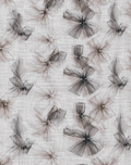 Ivory Grey Feathered Botanical poly-cotton, print close up