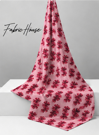 Bright Pink Burgundy Floral poly-cotton draped to show fall