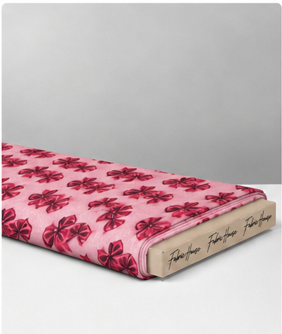 Bright Pink Burgundy Floral poly-cotton folded