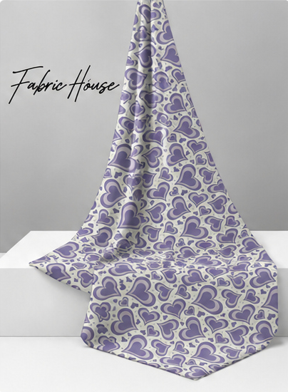 Lavender Ornamental Paisley poly-cotton draped to show fall