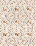 Cream Tan Vintage Ornament poly-cotton, print close up