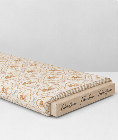 Cream Tan Vintage Ornament poly-cotton folded