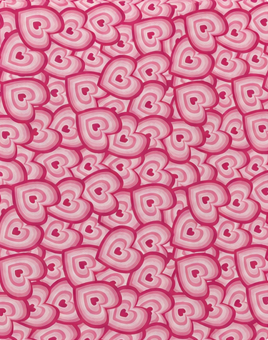 Hot Pink Retro Abstract Motifs poly-cotton, print close up