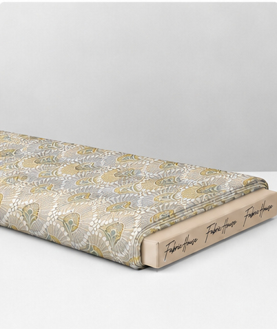 Beige Sage Scallop Pattern poly-cotton folded
