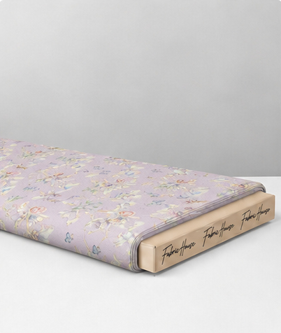 Lilac Pastel Tiny Motifs poly-cotton folded