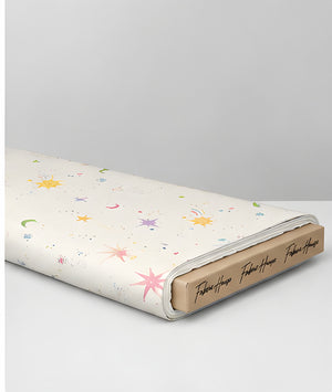 Ivory Pastel Stars and Suns poly-cotton folded