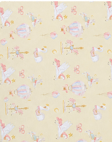 Buttercream Tiny Pastel Doodles poly-cotton, print close up