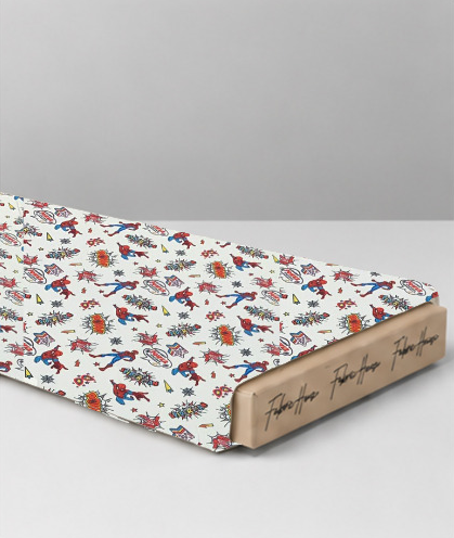 White Colorful Tropical Birds poly-cotton folded
