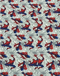 White Multicolor Bird Print poly-cotton, print close up