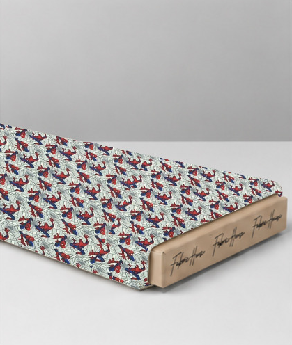 White Multicolor Bird Print poly-cotton folded