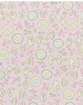 Pale Pink Mint Ornamental Print poly-cotton, print close up