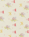 Cream Mini Illustrated Figures poly-cotton, print close up
