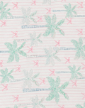 Mint Pink Tropical Leaves poly-cotton, print close up