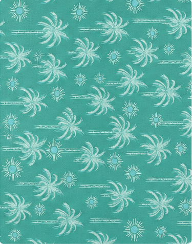 Mint Daisy Sprigs silk, print close up