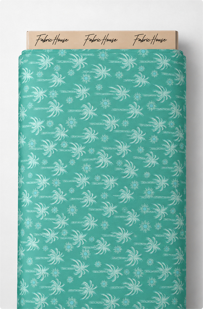Mint Daisy Sprigs silk full roll