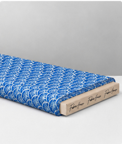 Royal Blue Micro Geometric silk folded