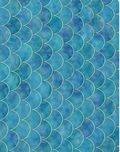 Ocean Blue Botanical silk, print close up
