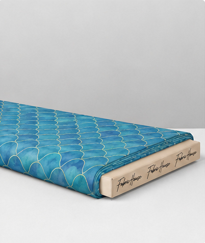 Ocean Blue Botanical silk folded