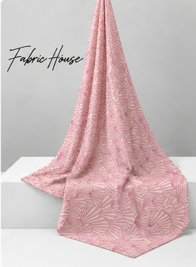 Blush Pink Delicate Floral silk draped to show drape and sheen