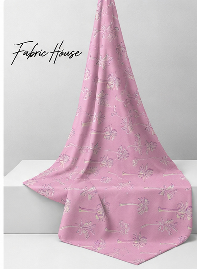 Pastel Pink Tiny Floral silk draped to show drape and sheen