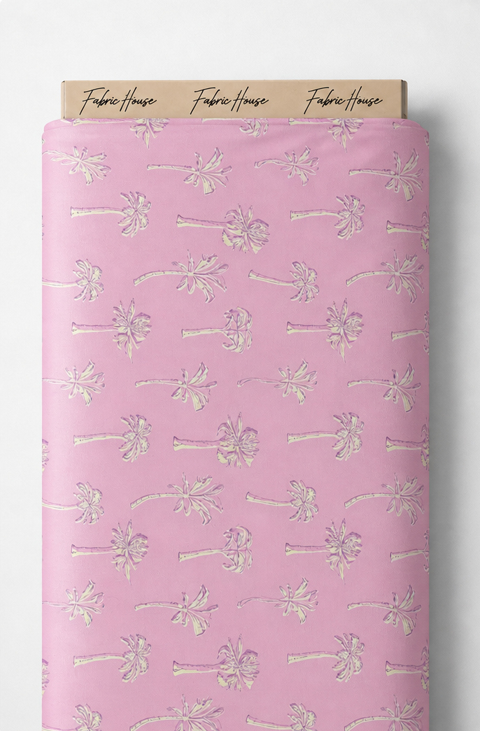 Pastel Pink Tiny Floral silk full roll