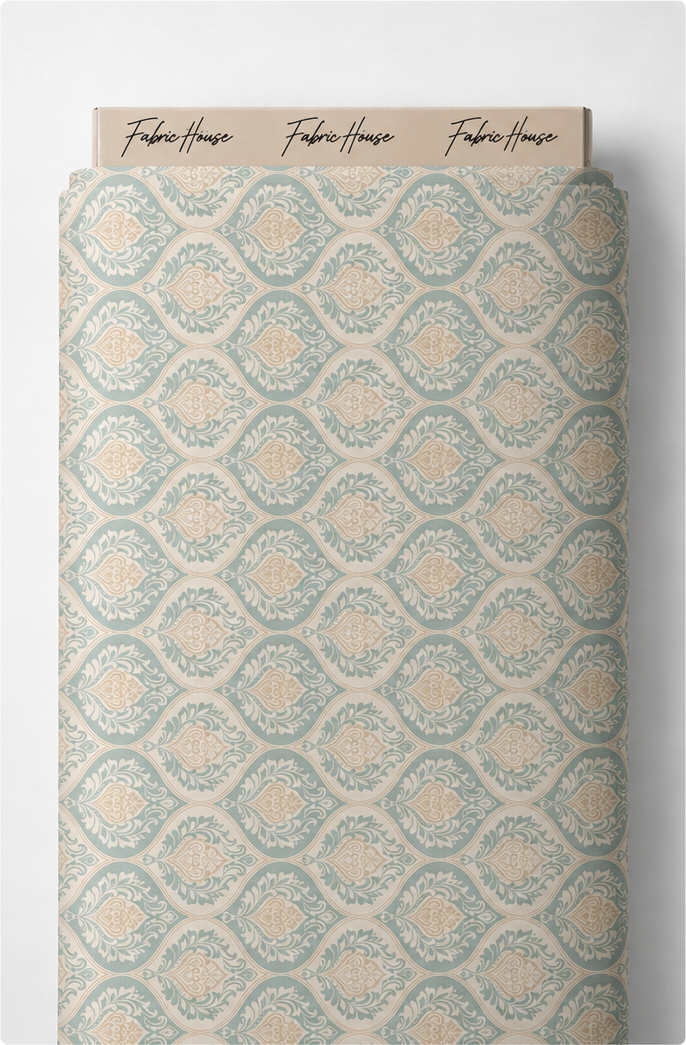 Cream Diamond Lattice silk full roll