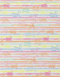 Pastel Rainbow Stripes silk, print close up