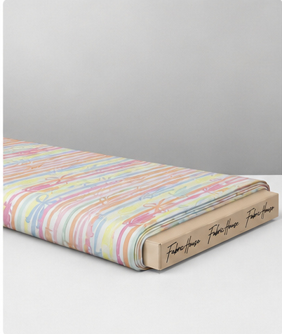 Pastel Rainbow Stripes silk folded